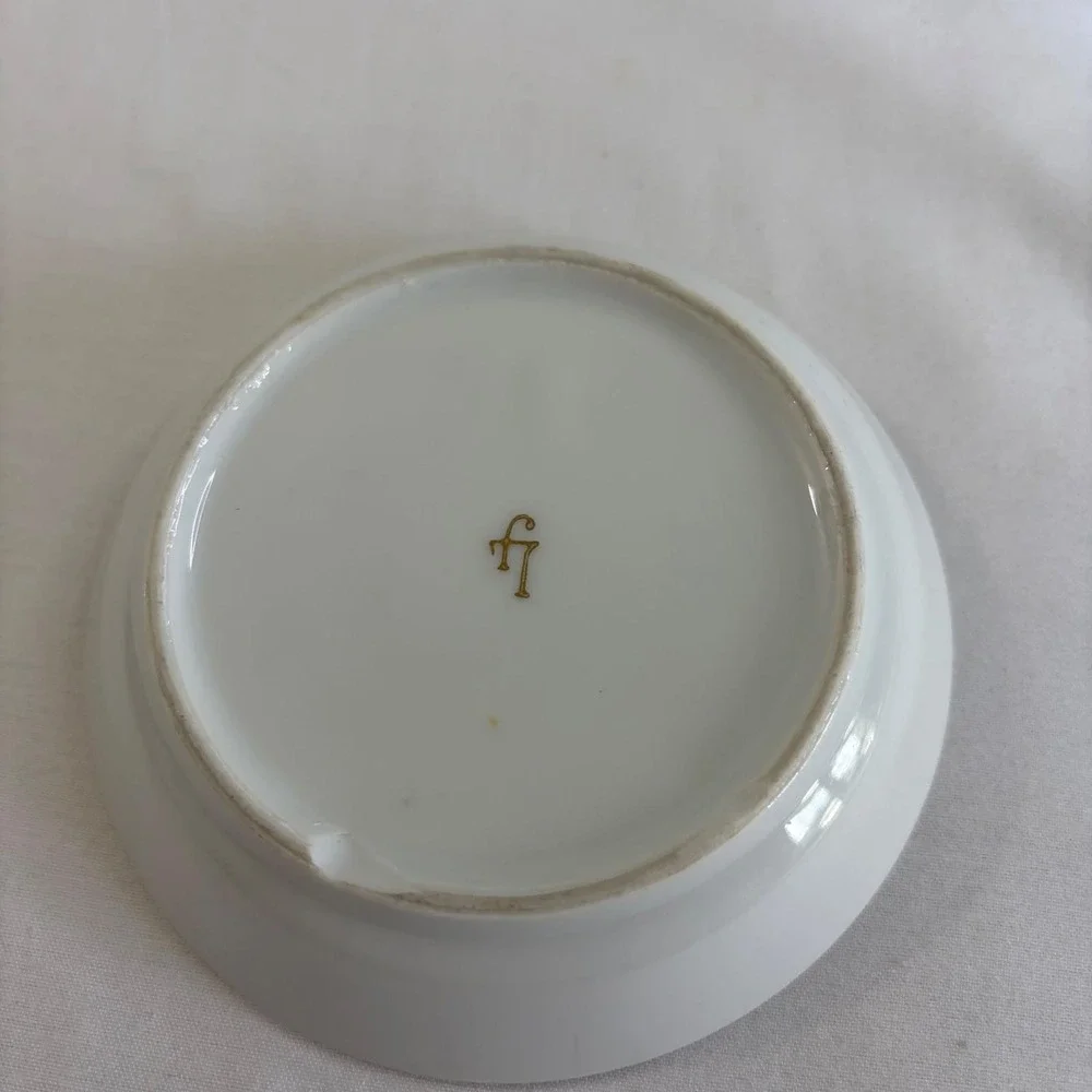 Vintage LJ of Japan Porcelain Butterfly Cup & Saucer Set‎ Gold Rim Lion Paw Feet